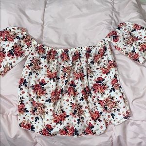 Off shoulder floral blouse